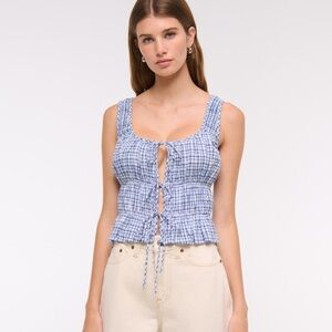 Abercrombie Blue Checkered Women's Top
